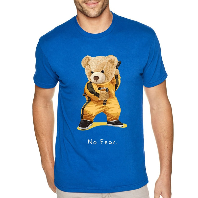 Men's Kung Fu Teddy Bear Graphic Short Sleeve T-Shirt-Big & Tall to 9X