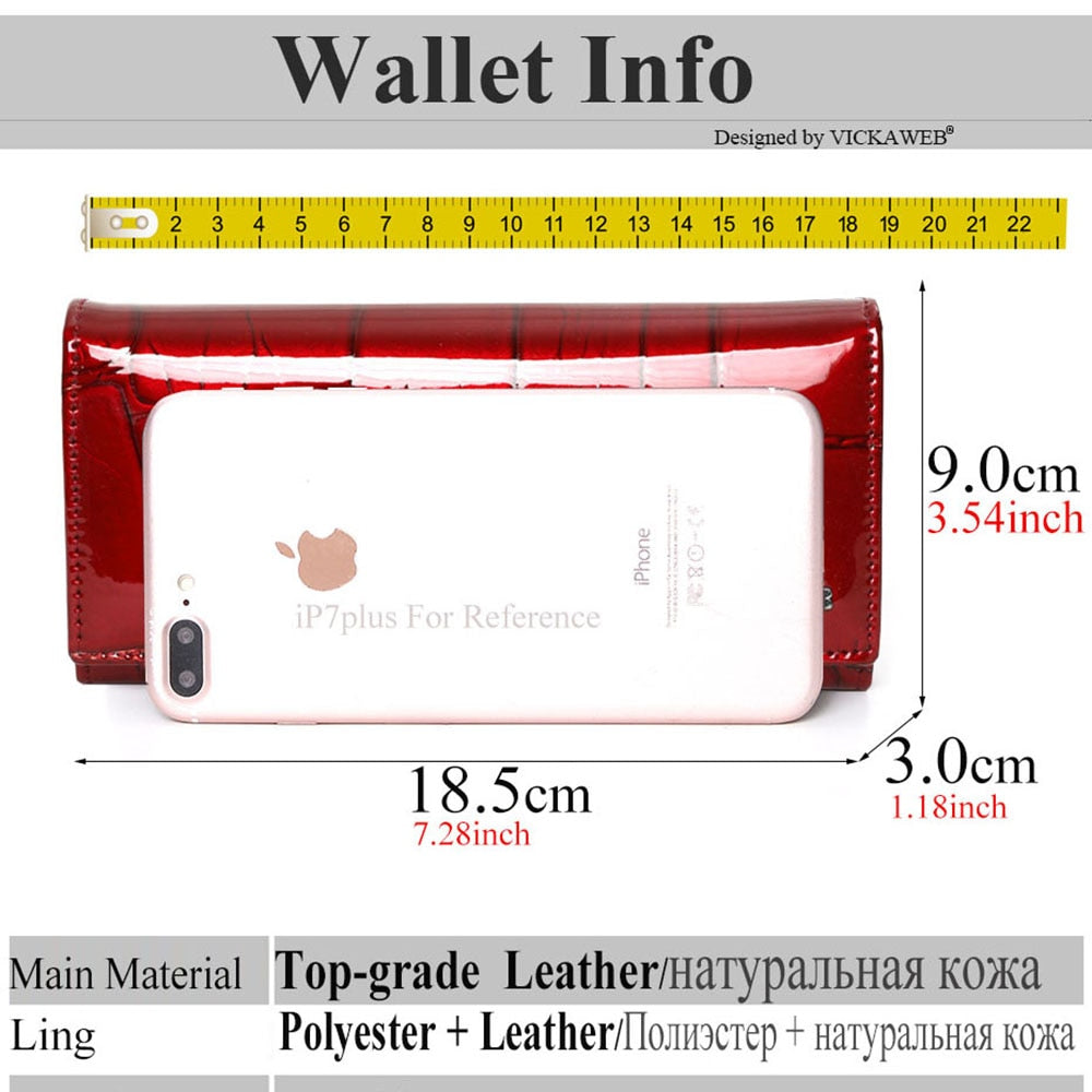 Ladies Genuine Leather Women Wallet Magnetic Hasp Wallet