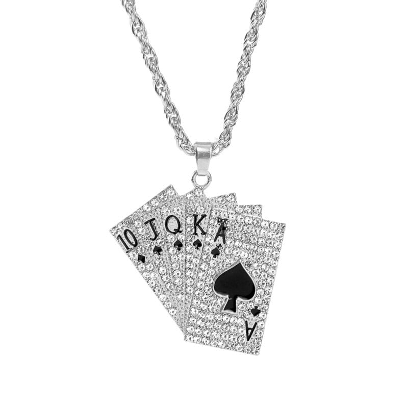 Playing Cards Pendant Necklace Chain