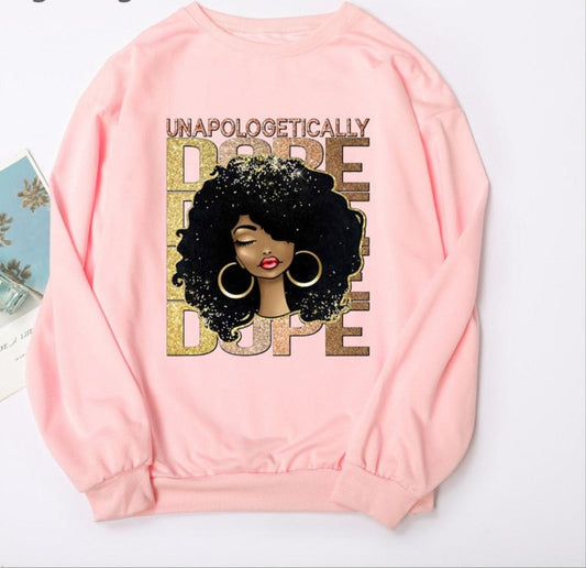 Black Woman Graphic Print Hoodie Sweatshirts