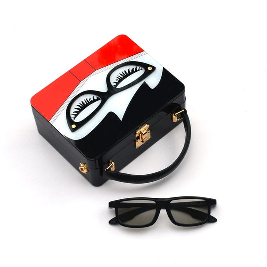 Dazzling Sunglasses Cartoon Acrylic Style Shoulder Crossbody Tote Bag