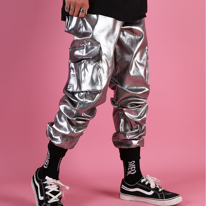 Men's Silver Hip Hop Rave Pants