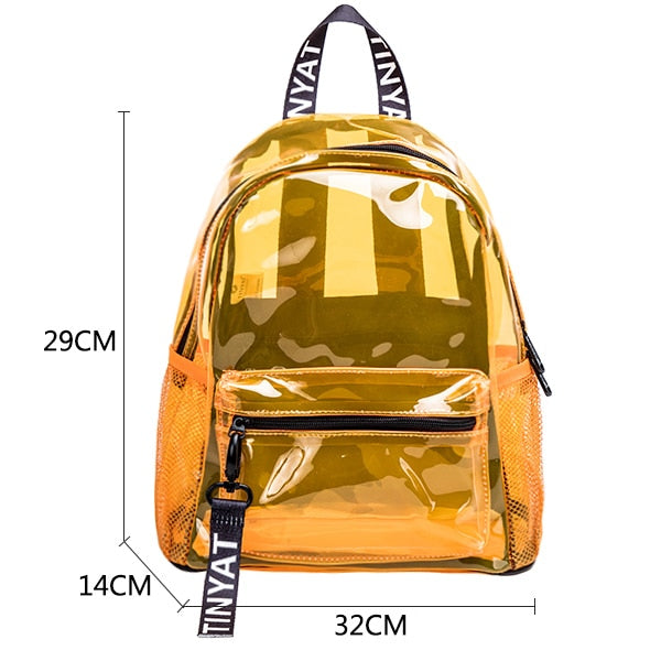 PVC Clear Transparent Waterproof Travel Backpack