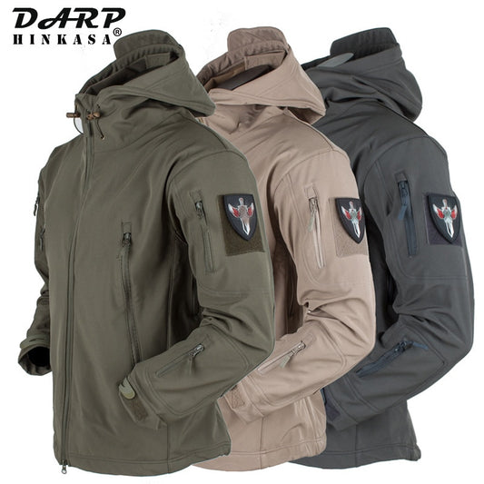 Men's Hooded Windproof Tactical Waterproof Army Combat Bomber Jacket