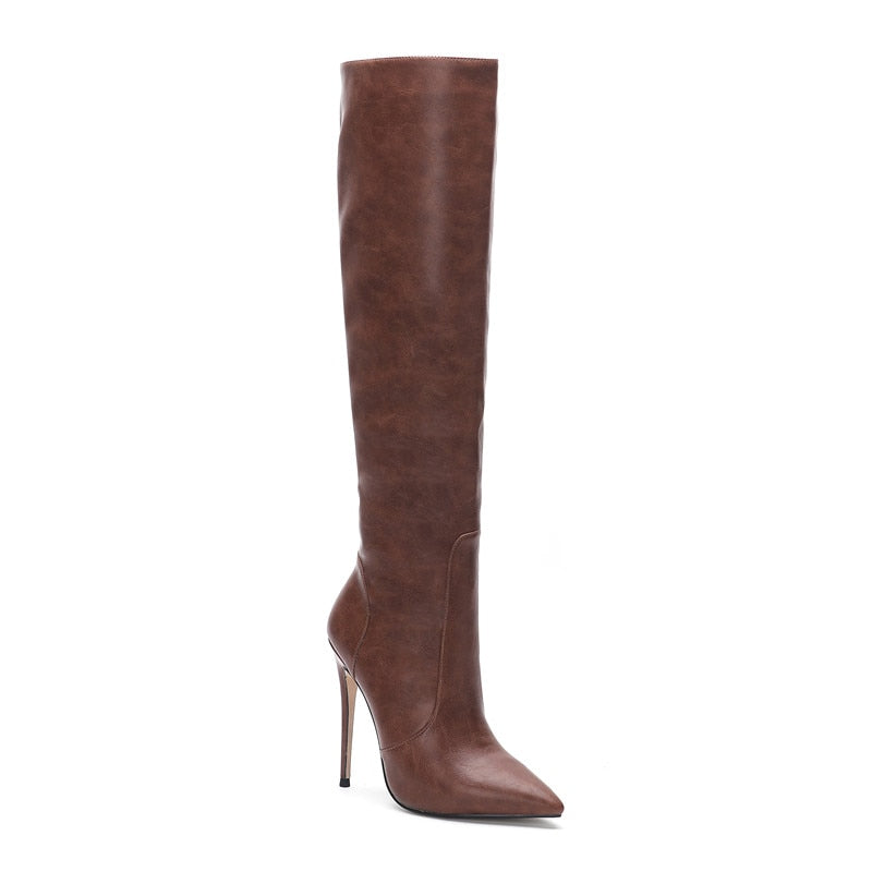 Over the Knee Pointed Toe Stiletto Heel Boots