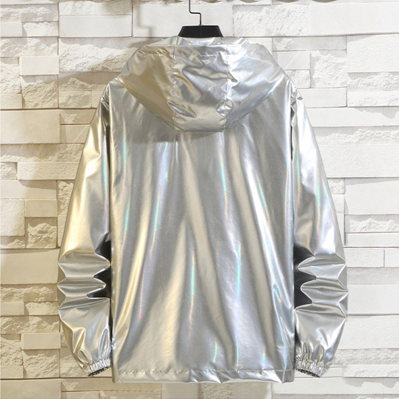 Shiny Men's Bomber Hooded Jacket