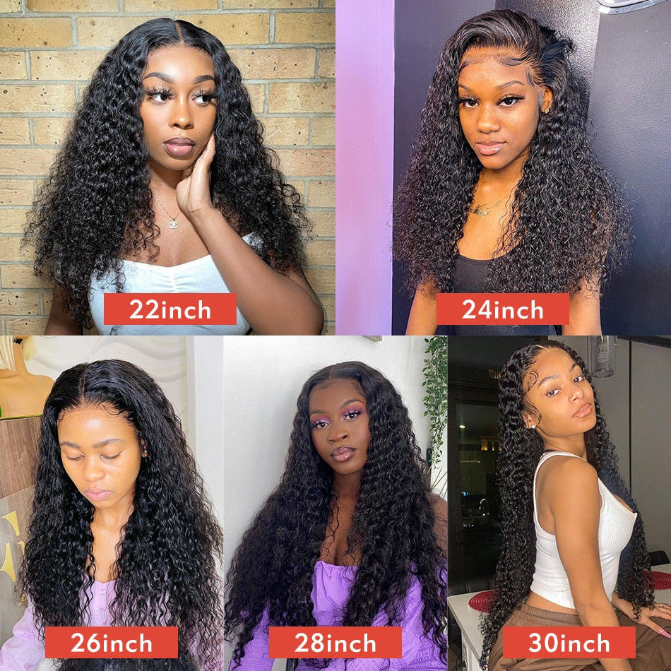 Brazilian Water Wave  HD Transparent Lacefront 100% Human Hair 10'34 Inch Wet & Wavy Loose Deep Wave Frontal Wigs