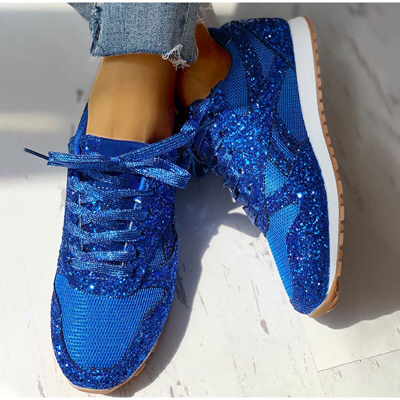 Glitter Vulcanized Ladies Sneakers