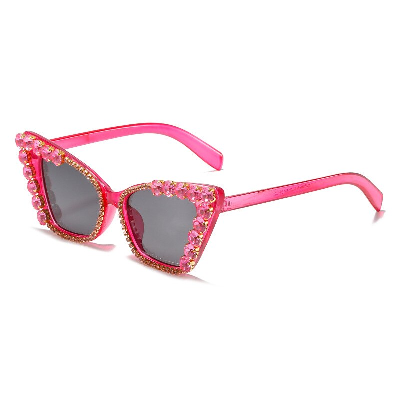 Diamond Cat Eye Vintage Punk Rhinestone Sun Glasses Female Luxury Brand Designer Eyewear UV400