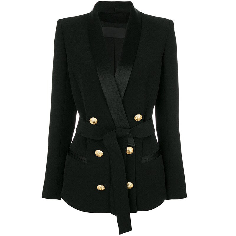 Designer Long Sleeve Double Breasted Formal Ladies Blazer