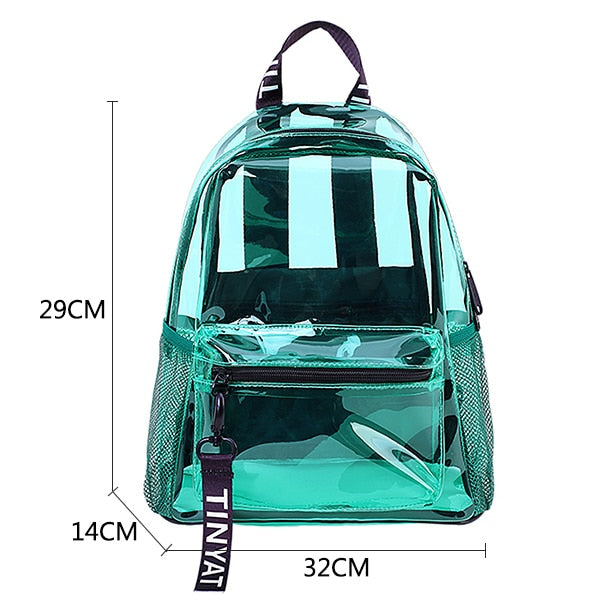 PVC Clear Transparent Waterproof Travel Backpack