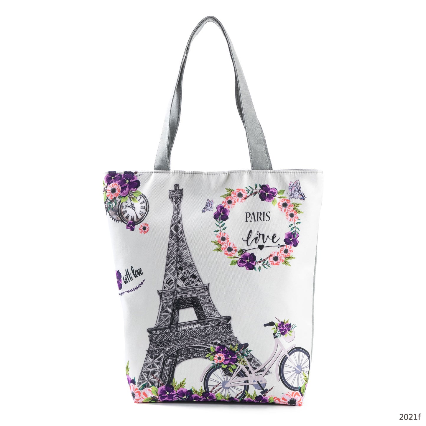 Floral Print Women Shoulder Canvas Shopping Tote Bag