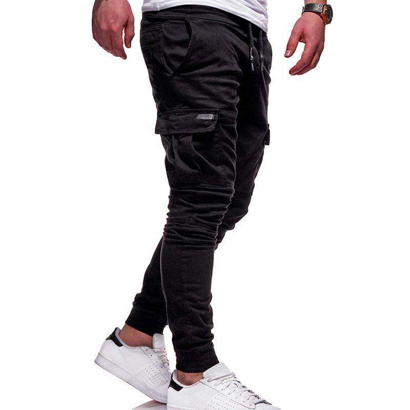 Men's Drawstring Skinny Fit Cargo Sweatpants