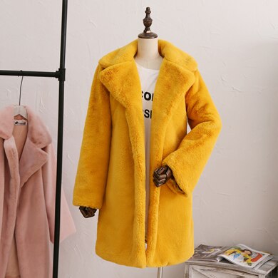 Long Sleeve Faux Fur Coats