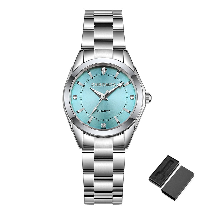 Colored Luxury Ladies Movement Stainless Steel Watch