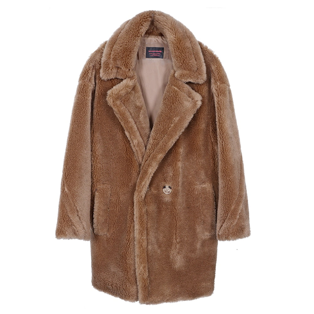 Women's Sheepskin Teddy Bear Trenchcoat