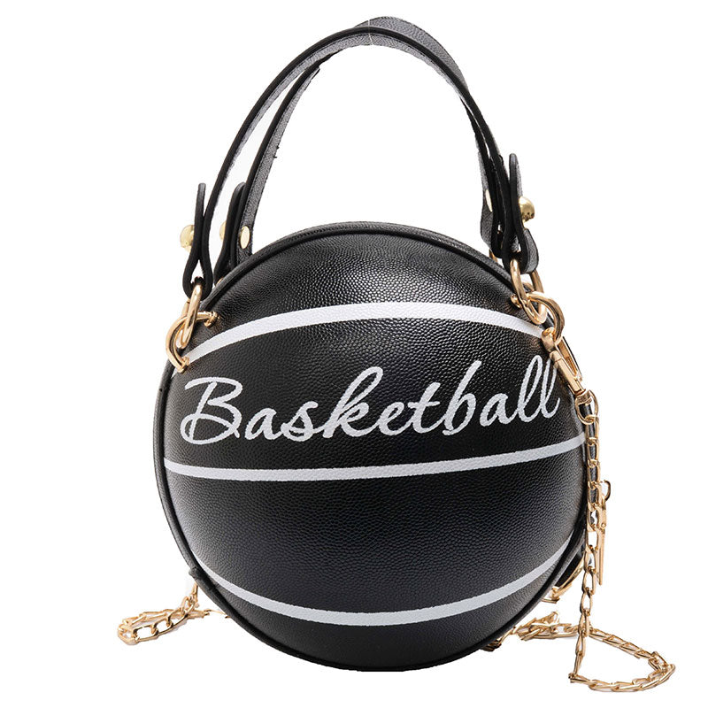 Crossbody Chain Shoulder Leather Basketball Bag