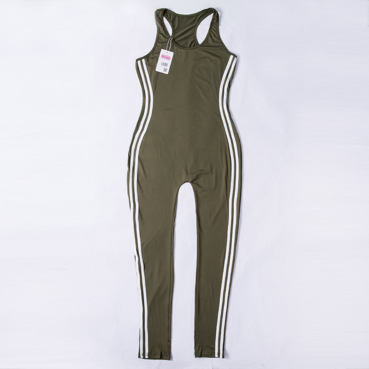 Side Striped Workout Skinny Spandex Jumpsuit