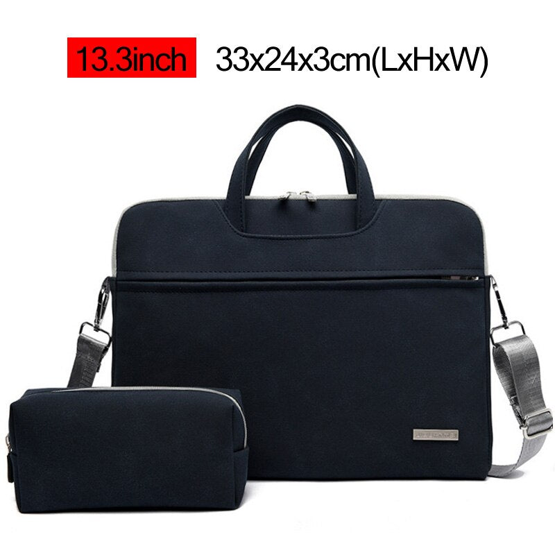 Suede Laptop Bag w/ Mini Bag 2-Piece Set