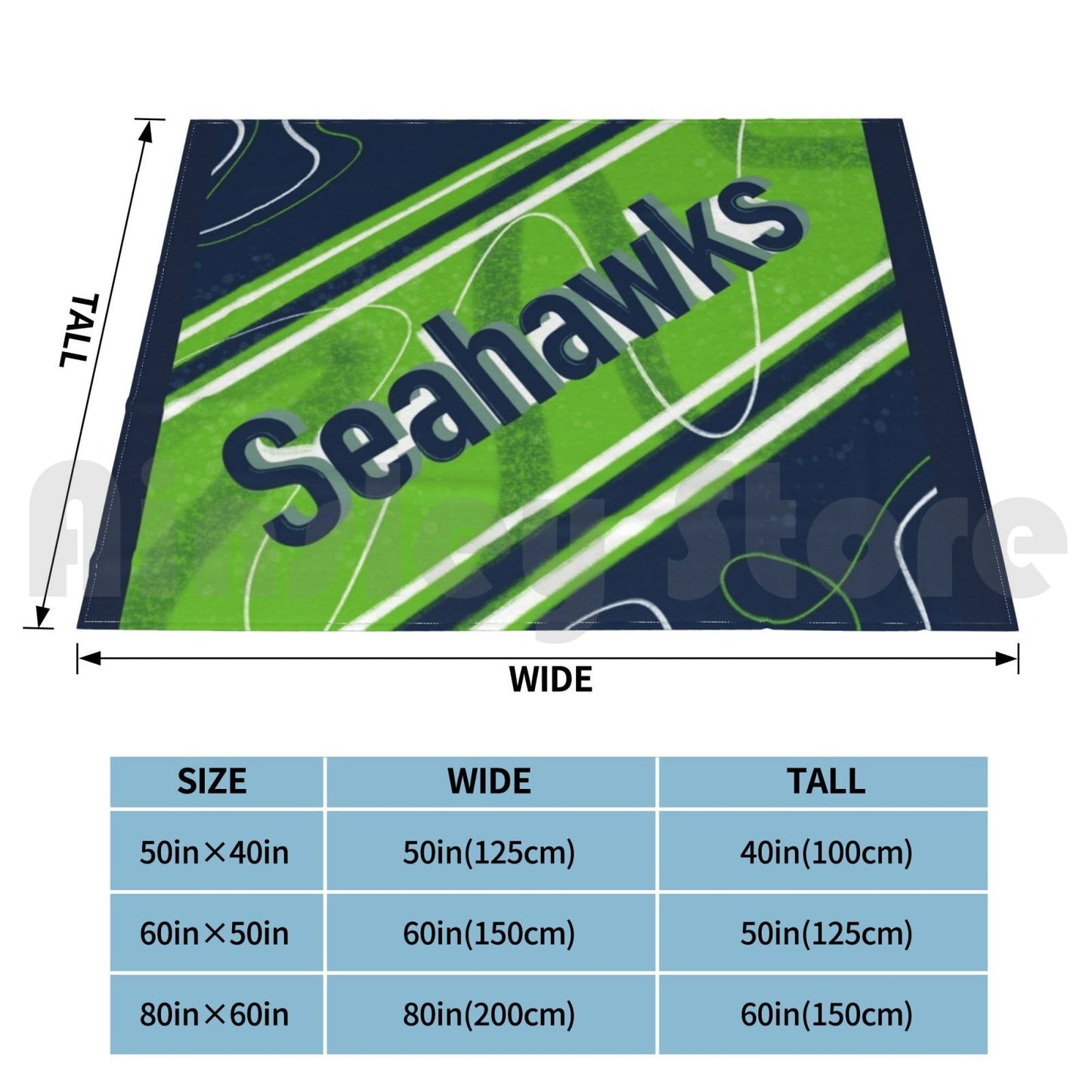 Custom Seattle Seahawks Design Blanket