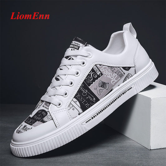 Graffiti Print Women's Flat Vulcanized Sneakers