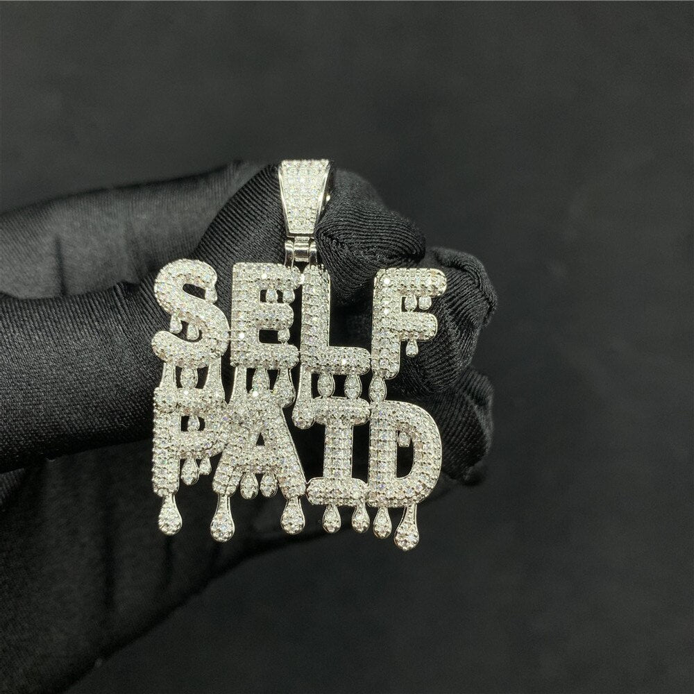 Iced Out Bubble "Self Paid" Pendant Rope Chain