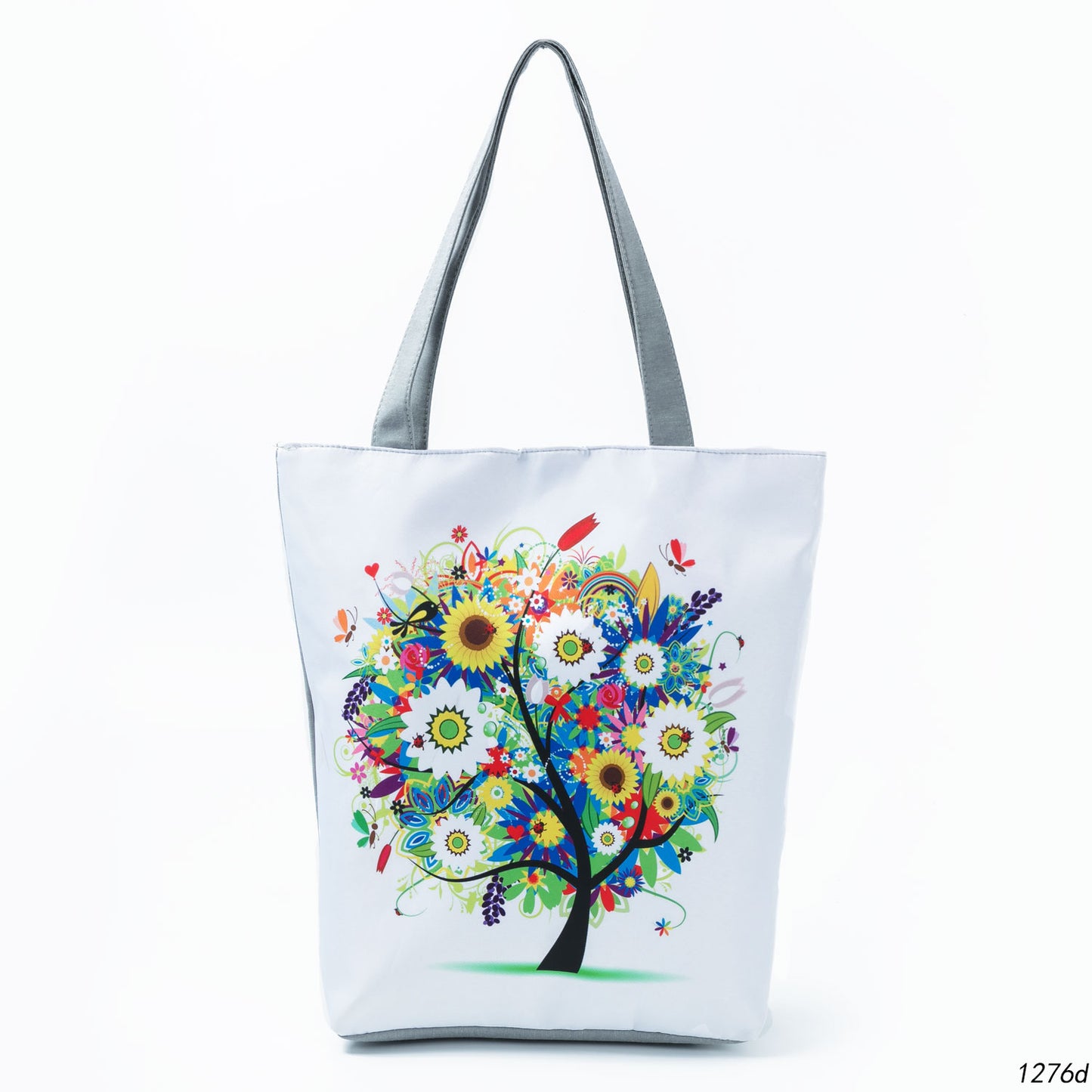 Floral Print Women Shoulder Canvas Shopping Tote Bag