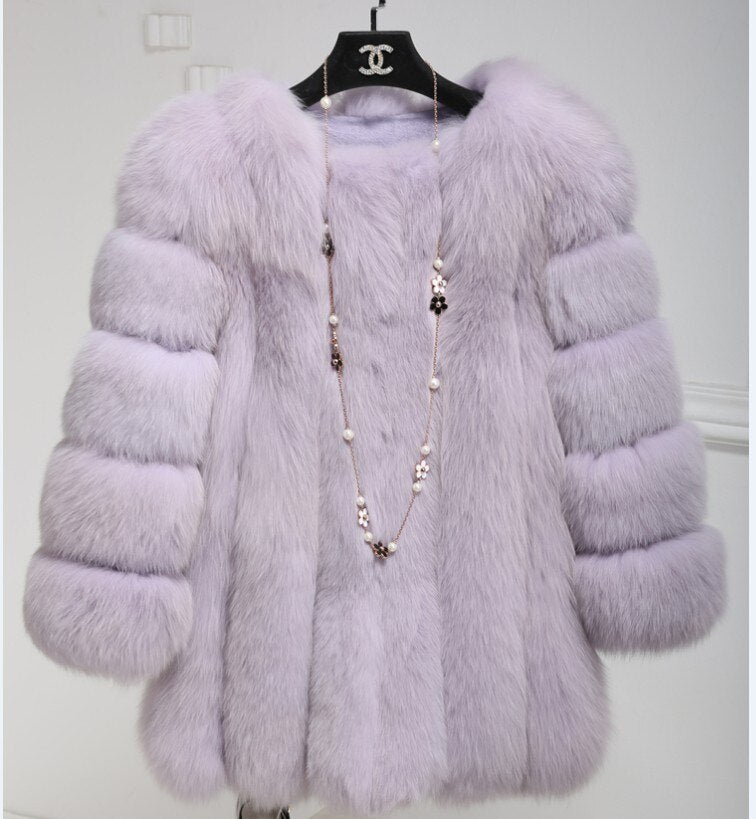 Faux Fur Long Ladies Winter Coat Plus to 4X