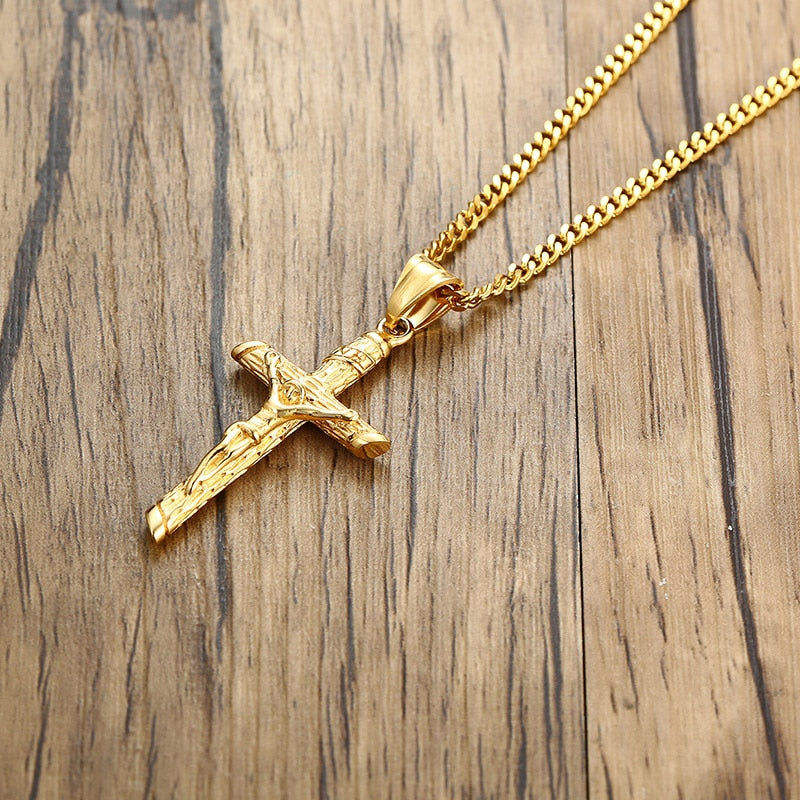 Jesus On The Cross Pendant Stainless Steel Unisex Chain