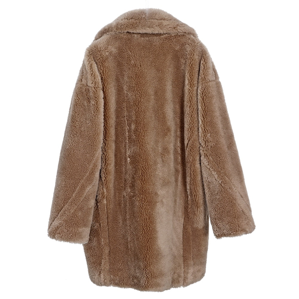 Women's Sheepskin Teddy Bear Trenchcoat