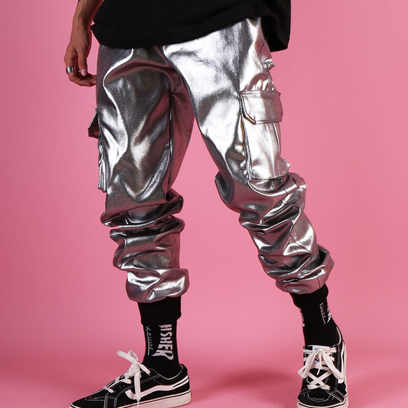 Men's Silver Hip Hop Rave Pants