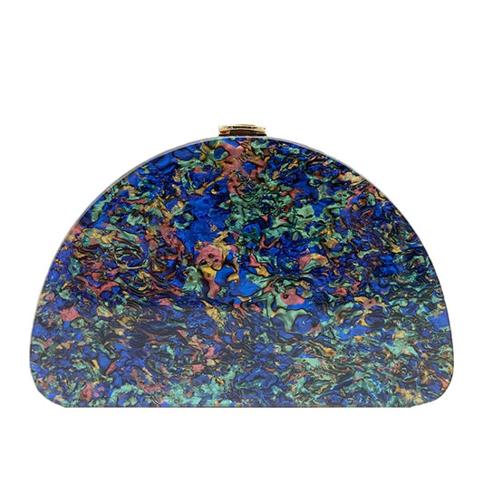 Marble Design Messenger Acrylic Clutch Purse