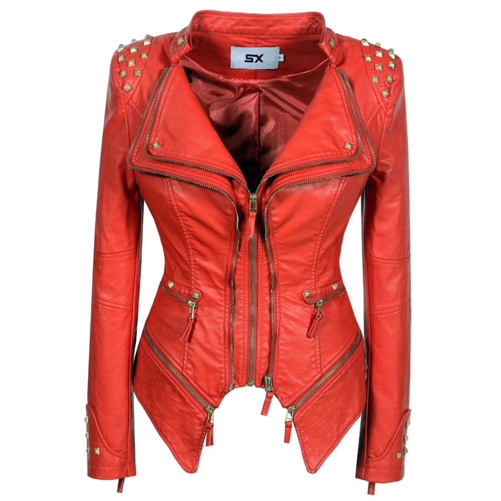 Snake Print Motorcycle Faux PU Leather Ladies Jacket