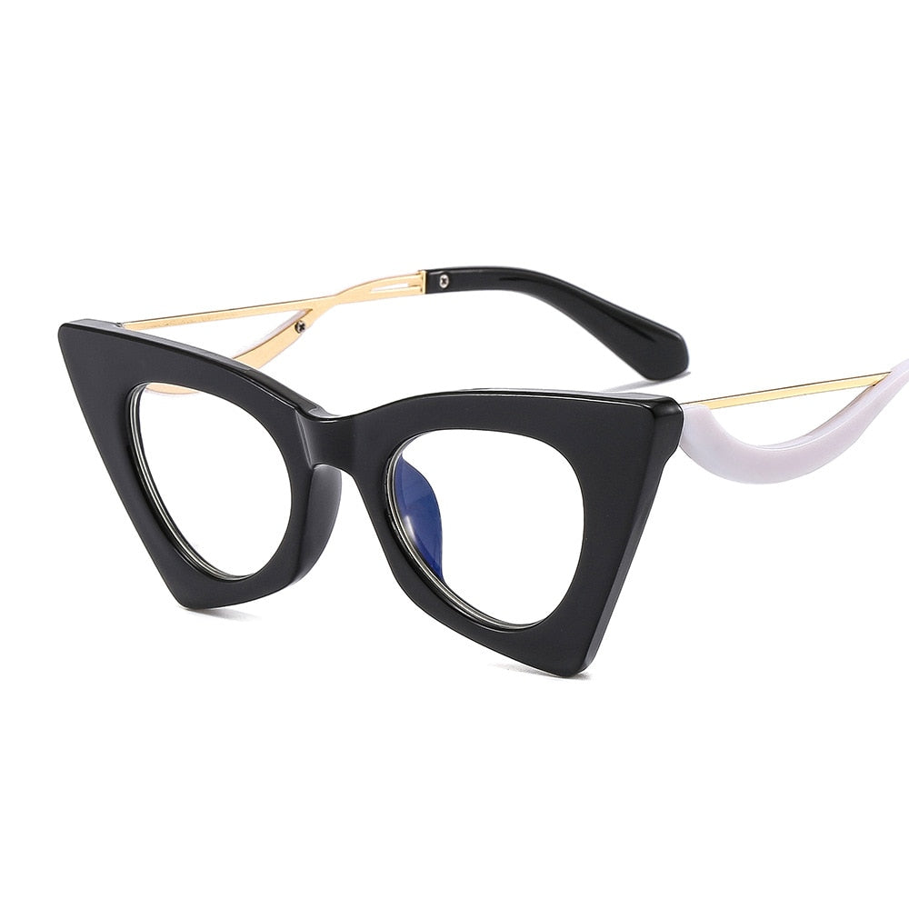 Unisex Cat Eye Optical Prescription Transparent Eyeglasses