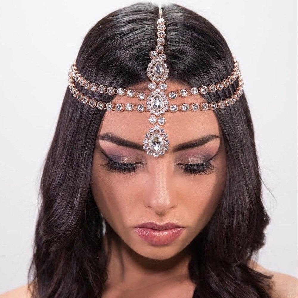 Crystal Indian Bridal Head Chain