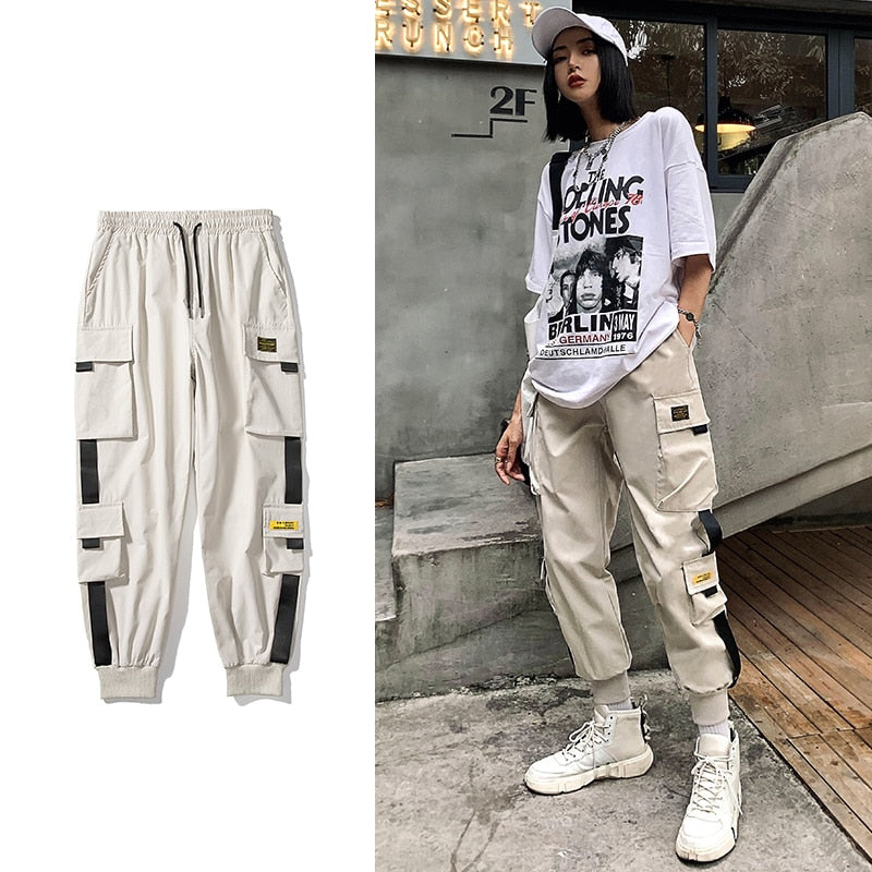 Ripped Hip Hop Streetwear Ankle-Length Drawstring Ladies Sweatpants