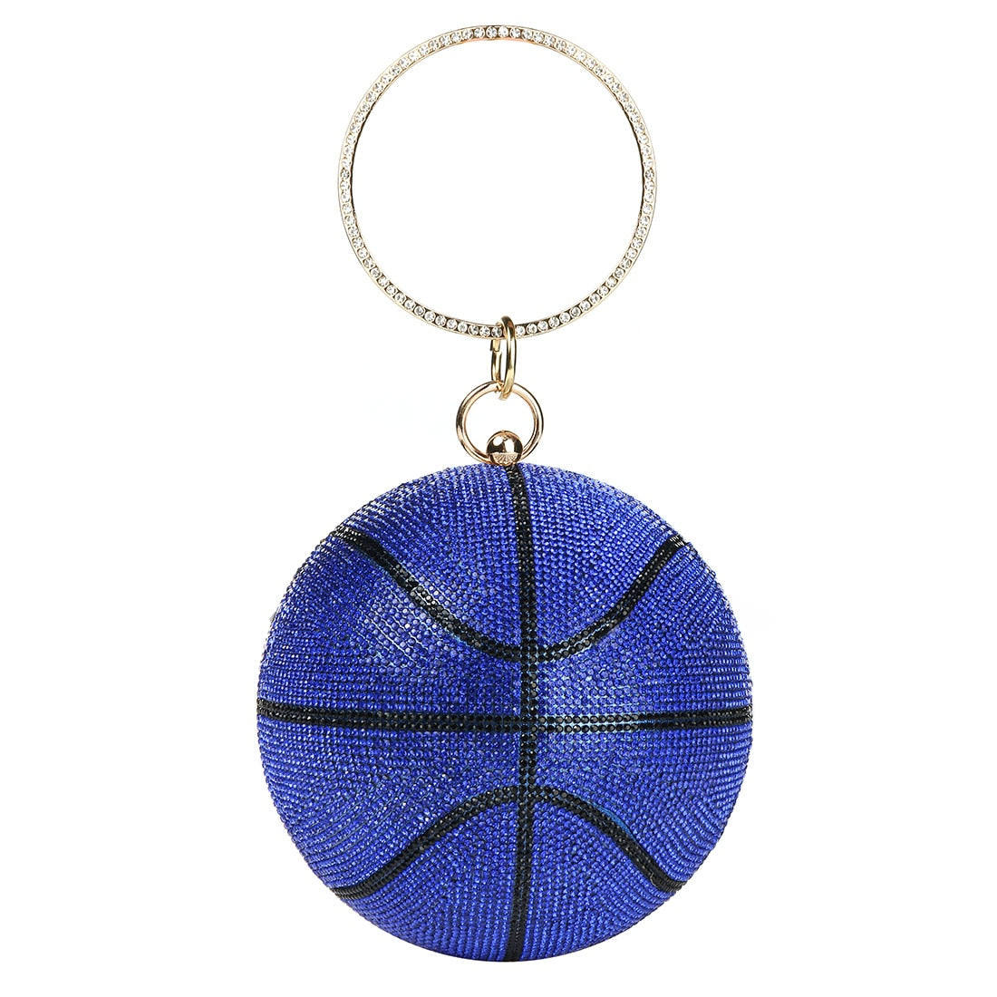 Colored Diamond Shoulder Chain Basketball Clutch Purse