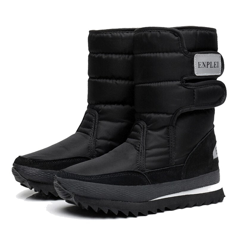 Mid-Calf Ladies Waterproof Platform Heel Snowboots