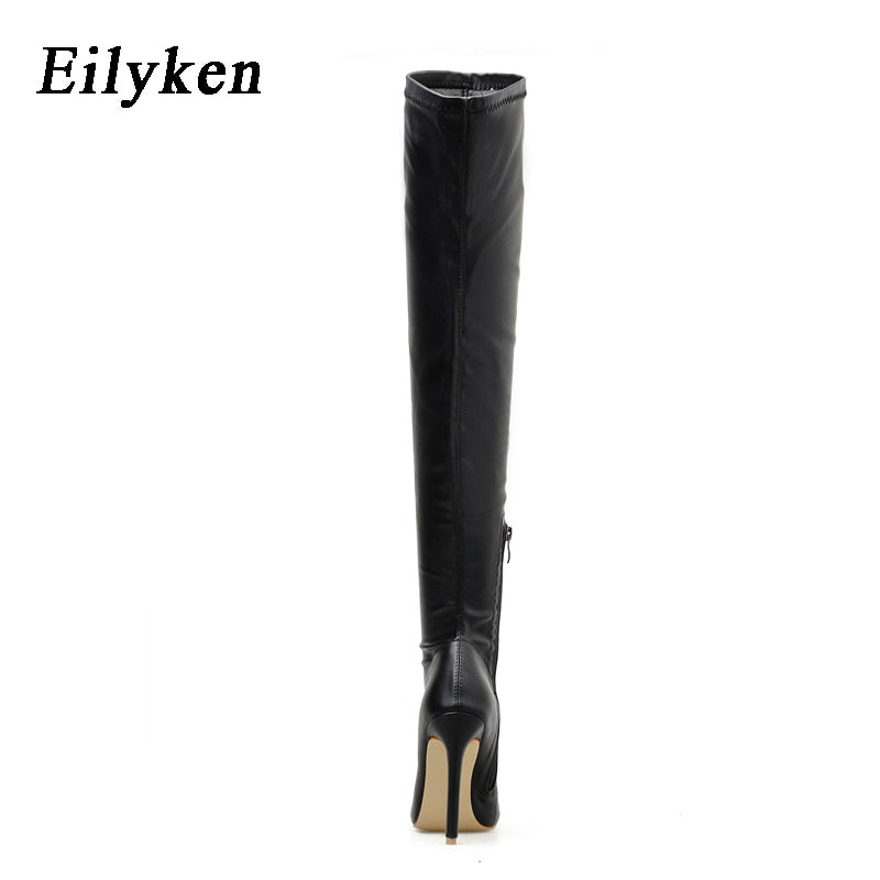 Over The Knee Women Boots Stretch High Heel Pointed Toe Boots