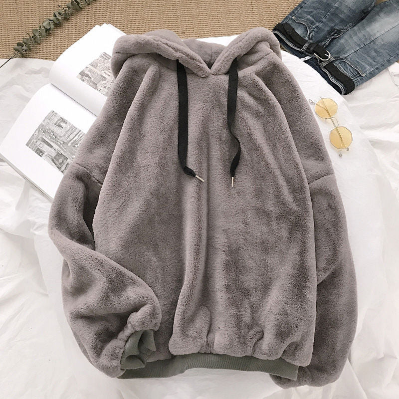 Velvet Soft Women's Hoodie Loose Pullover Sweatshirts