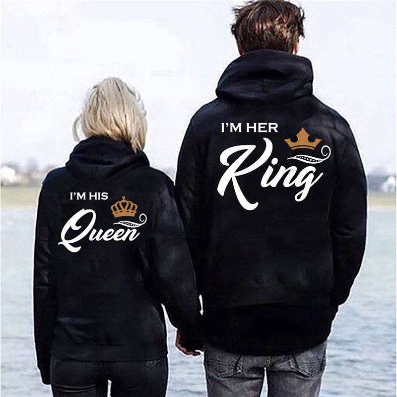 Her King/His Queen Couple Matching Hoodies