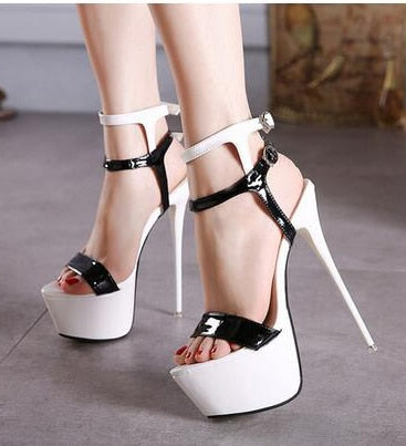 Ankle Strap Platform 16cm Sequined Gladiator Stiletto Sandals