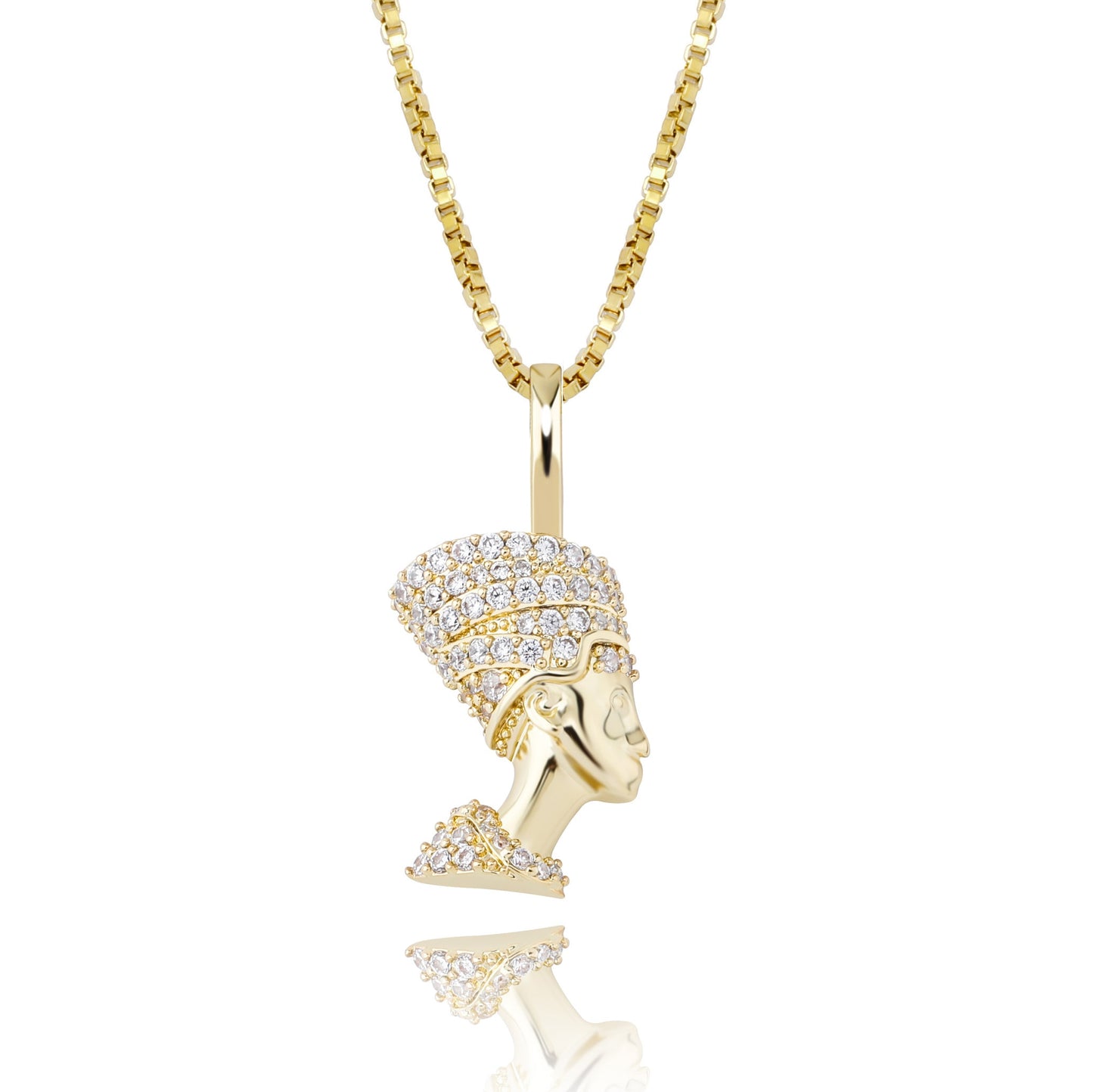 Egyptian African Queen Crystal Rhinestone Pharaoh Pendant Chain