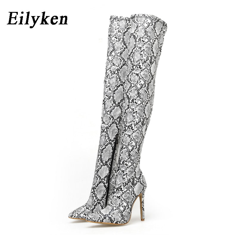 Over The Knee Women Boots Stretch High Heel Pointed Toe Boots