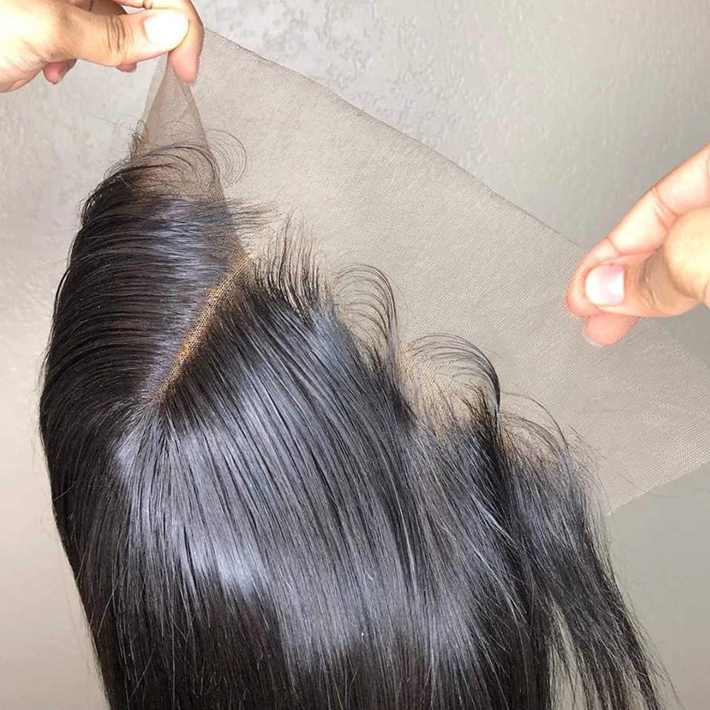 Ear to Ear 13x4 or 4x4 HD Lace Brazilian Straight Transparent Lace Closure 100% Virgin Human Hair Pre-plucked Hairline Frontal