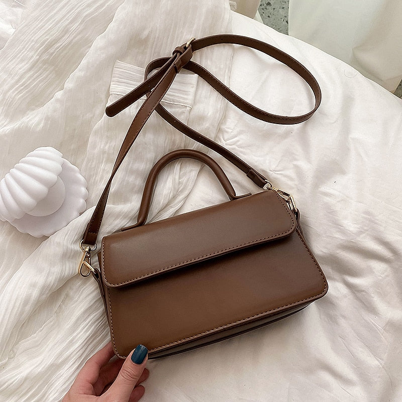 PU Leather Small Crossbody Shoulder Purses Solid Color