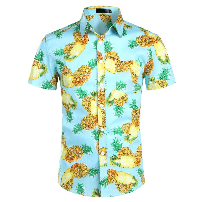 Men's Hawaiian Tropical Pink Floral Beach Short Sleeve Shirt