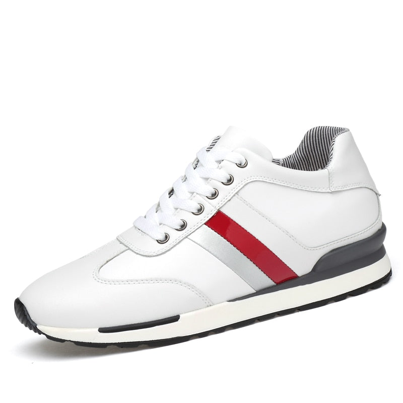 Oxford Style Solid Men's Side Striped Leather Sneakers