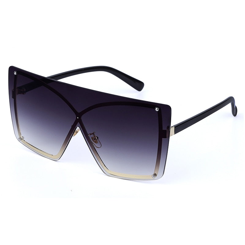 Oversized Rimless Square Sunglasses Metal UV400