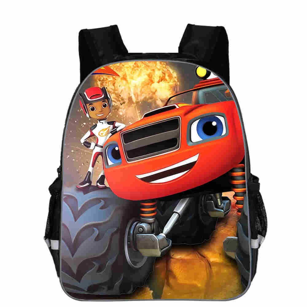 Teenager Cartoon Blaze And The Monster Machine Print Backpack Boys School Bags Primary Backpack Schoolbags for Boys Mochilas